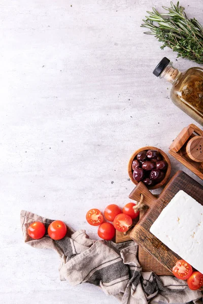 Aperitivo Griego Tradicional Queso Feta Cabra Servido Con Tomates Cherry — Foto de Stock