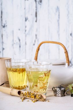 Bitkisel papatya ve ıhlamur çayı