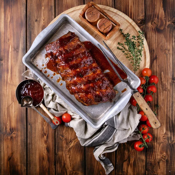 Home made pork ribs — Stock Photo, Image