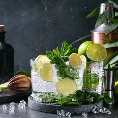 Mojito yapılmış ev kokteyl