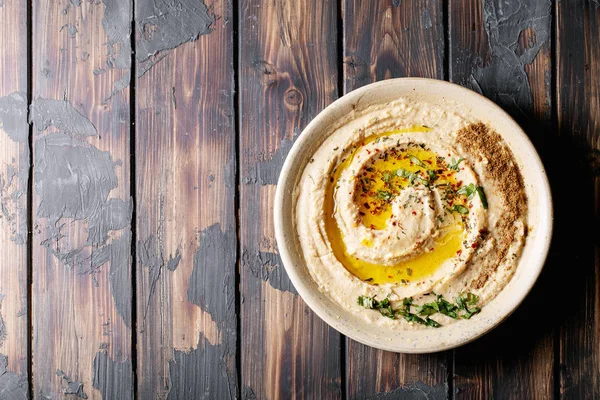 Hummus con olio d'oliva — Foto Stock