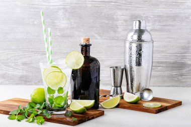 Mojito yapılmış ev kokteyl