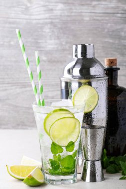 Mojito yapılmış ev kokteyl