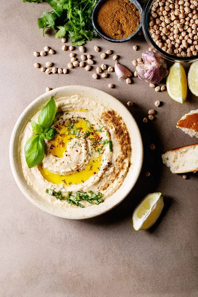 Hummus con olio d'oliva — Foto Stock