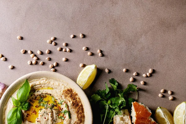 Hummus con olio d'oliva — Foto Stock