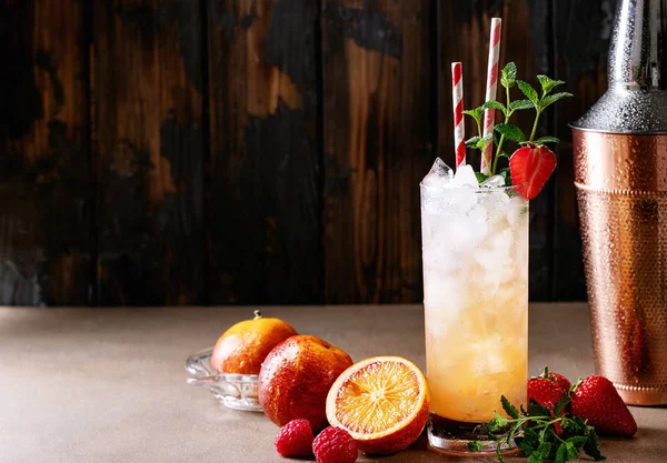 Blood orange cocktail with gin