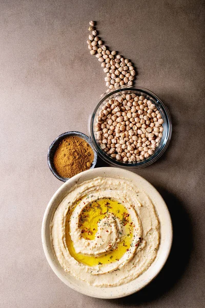 Hummus con olio d'oliva — Foto Stock