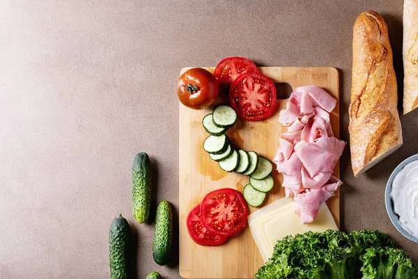 Ingredientes para fazer sanduíche — Fotografia de Stock