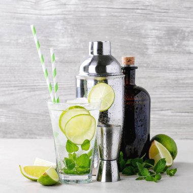 Mojito yapılmış ev kokteyl
