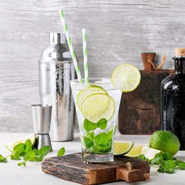 Mojito yapılmış ev kokteyl