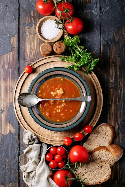 Томатный и овощной суп — стоковое фото