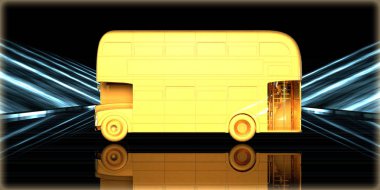 içinde karanlık bir arka plan ile fütüristik bir yol altın bir nesneyi 3D işleme