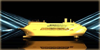 içinde karanlık bir arka plan ile fütüristik bir yol altın bir nesneyi 3D işleme