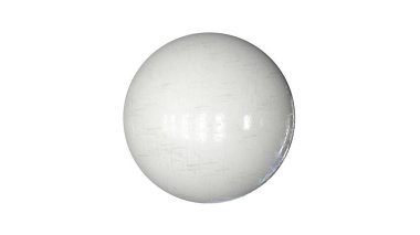 bir shpere beyaz bir arka plan üzerinde izole yapısı ile 3D render