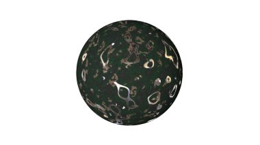 bir shpere beyaz bir arka plan üzerinde izole yapısı ile 3D render