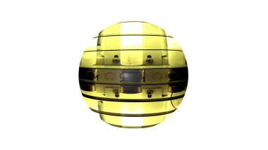 bir shpere beyaz bir arka plan üzerinde izole yapısı ile 3D render