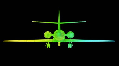 siyah izole bir anahat Gökkuşağı rengi nesnenin 3B oluşturma