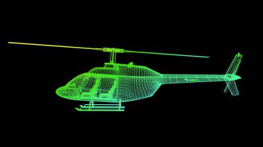 siyah izole bir anahat Gökkuşağı rengi nesnenin 3B oluşturma