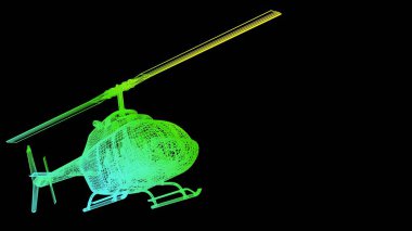 siyah izole bir anahat Gökkuşağı rengi nesnenin 3B oluşturma