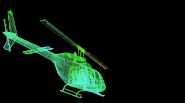 siyah izole bir anahat Gökkuşağı rengi nesnenin 3B oluşturma