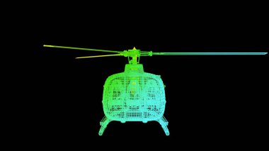 siyah izole bir anahat Gökkuşağı rengi nesnenin 3B oluşturma