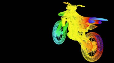 siyah izole bir anahat Gökkuşağı rengi nesnenin 3B oluşturma