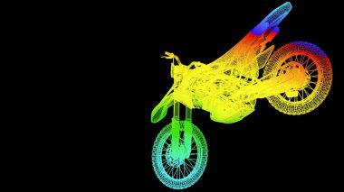 siyah izole bir anahat Gökkuşağı rengi nesnenin 3B oluşturma