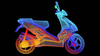 siyah izole bir anahat Gökkuşağı rengi nesnenin 3B oluşturma