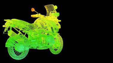 siyah izole bir anahat Gökkuşağı rengi nesnenin 3B oluşturma