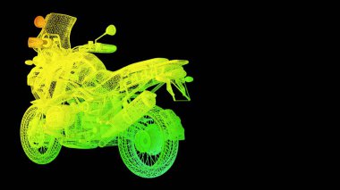 siyah izole bir anahat Gökkuşağı rengi nesnenin 3B oluşturma