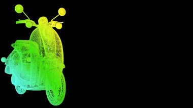 siyah izole bir anahat Gökkuşağı rengi nesnenin 3B oluşturma