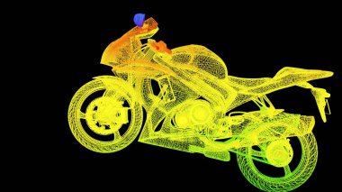 siyah izole bir anahat Gökkuşağı rengi nesnenin 3B oluşturma