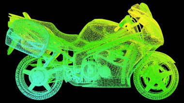 siyah izole bir anahat Gökkuşağı rengi nesnenin 3B oluşturma