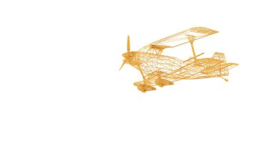 izole üzerinde beyaz zemin üzerine sarı kablolu bir nesneyi 3D işleme