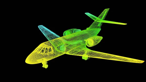 siyah izole bir anahat Gökkuşağı rengi nesnenin 3B oluşturma