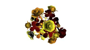 beyaz zemin üzerinde bir colorul bitkinin 3D render