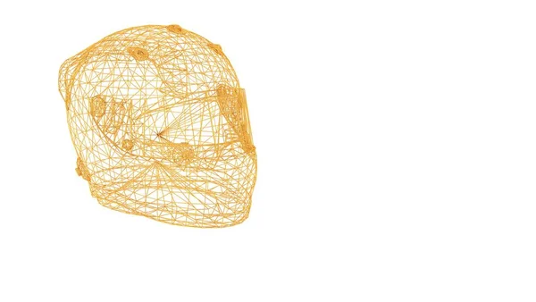 Vykreslování Objektu Kabelové Žlutě Izolované Bílém Pozadí — Stock fotografie