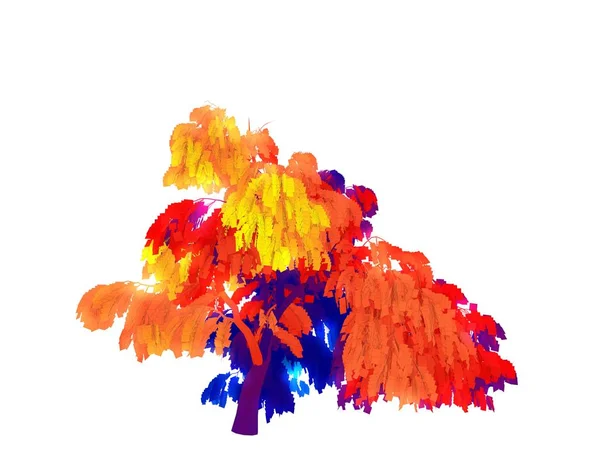 Rendering Albero Colorato Arcobaleno Isolato Sfondo Bianco — Foto Stock