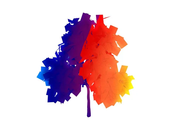 Rendering Albero Colorato Arcobaleno Isolato Sfondo Bianco — Foto Stock