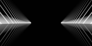 futuristik ışıklar soyut ile karanlık bir sahnenin 3D render