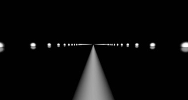 futuristik ışıklar soyut ile karanlık bir sahnenin 3D render