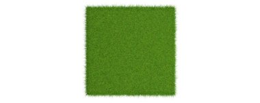 Beyaz arka planda izole edilmiş bir çim yama 3D render