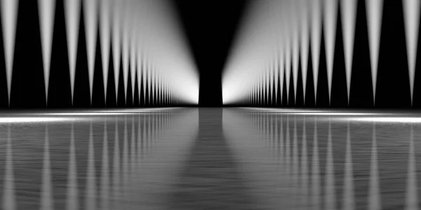 futuristik ışıklar soyut ile karanlık bir sahnenin 3D render