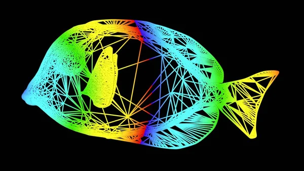 Rendu Objet Artistique Réalisé Avec Des Cordes Colorées Isolées Sur — Photo