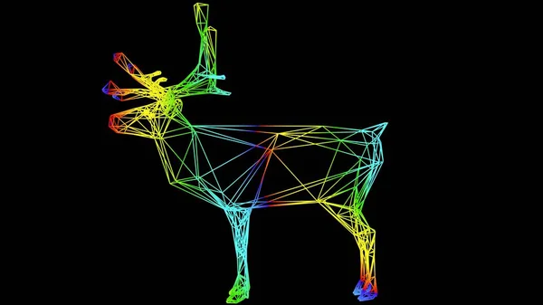 Representación Objeto Artístico Hecho Con Líneas Cuerda Colores Aislados Negro — Foto de Stock