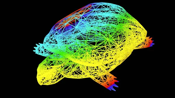 Representación Objeto Artístico Hecho Con Líneas Cuerda Colores Aislados Negro — Foto de Stock