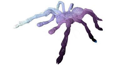 Beyaz arka planda izole yansıma ile sanatsal bir hayvanın 3D render