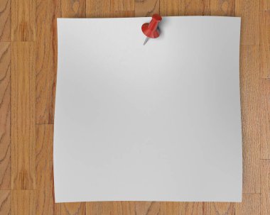 Boş kağıt ve bir pin 3d render