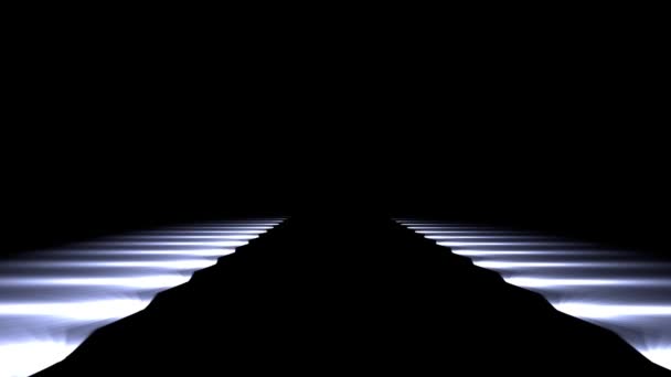 ライト付きループ未来的な暗いトンネルの3Dレンダリング — ストック動画