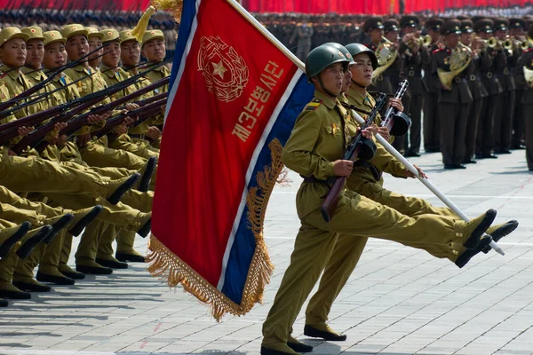 Пён Гян Северная Корея Июль 2013 Северокорейский Солдат Военном Параде Стоковое Фото